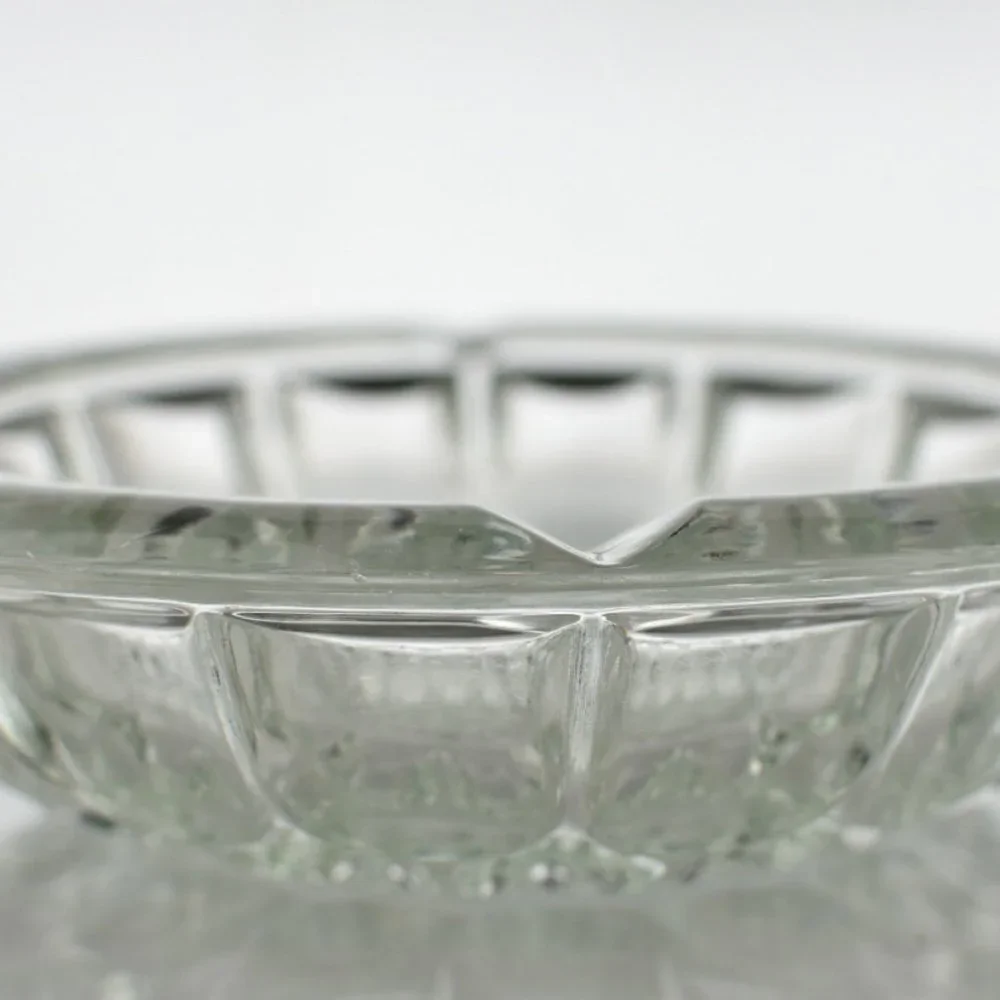 RETRO Glass Ashtray | Vintage 1970s Pressed Glass Heavy Ashtray | Unique Barware - Picture 5 of 7